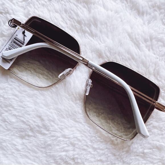 Monica Clear Blue Geometric Sunglasses - Picture 12 of 13